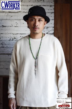 画像9: [SALE 30%off]「C-WORKS」CLIFFORD WAFFLE LONG SLEEVE シーワークス クリフォード ワッフル ロンTee CWCU001 [ホワイト]
