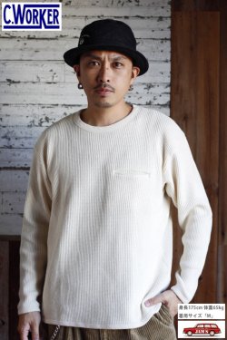 画像6: [SALE 30%off]「C-WORKS」CLIFFORD WAFFLE LONG SLEEVE シーワークス クリフォード ワッフル ロンTee CWCU001 [ホワイト]