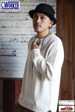 画像10: [SALE 30%off]「C-WORKS」CLIFFORD WAFFLE LONG SLEEVE シーワークス クリフォード ワッフル ロンTee CWCU001 [ホワイト]
