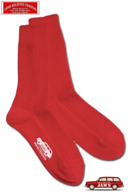 画像3: 「JAMS RELIEVES TENSION」MOSS STITCH SOCKS ジャムズオリジナル 鹿の子編み ソリッドソックス JAM-SOX01 [ジャムズ レッド]