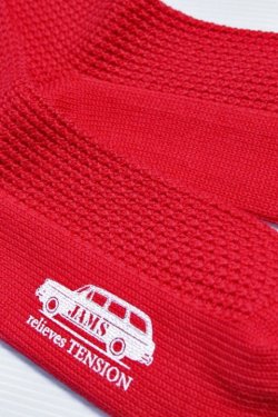 画像4: 「JAMS RELIEVES TENSION」MOSS STITCH SOCKS ジャムズオリジナル 鹿の子編み ソリッドソックス JAM-SOX01 [ジャムズ レッド]