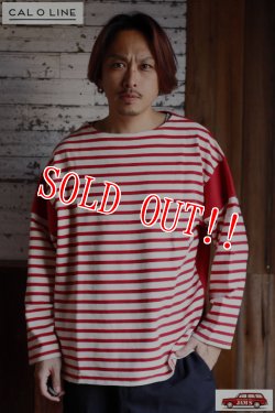 画像8: 「CAL O LINE」×「KOTSUBO」VINTAGE BANDANA BASQUE BORDER Tee キャルオーライン ヴィンテージ バンダナ バスク ボーダーTシャツ CKTW-120 [レッド]