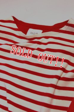 画像3: 「CAL O LINE」×「KOTSUBO」VINTAGE BANDANA BASQUE BORDER Tee キャルオーライン ヴィンテージ バンダナ バスク ボーダーTシャツ CKTW-120 [レッド]