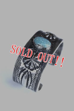 画像2: 「Mt.hill」Border Cuff with TQ マウントヒル スタンプ ボーダー カフバングル キングマンターコイズ [202220108]