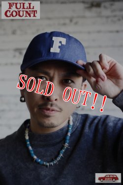 画像10: 「FULLCOUNT」6 Panel Denim Baseball Cap F Patch フルカウント 6パネル デニム ベースボール F キャップ 6013 [インディゴブルー]