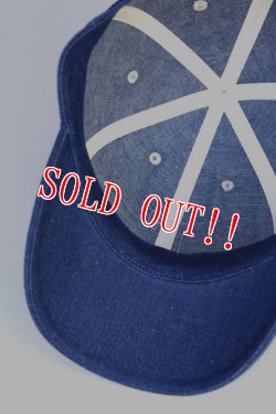 画像5: 「FULLCOUNT」6 Panel Denim Baseball Cap F Patch フルカウント 6パネル デニム ベースボール F キャップ 6013 [インディゴブルー]