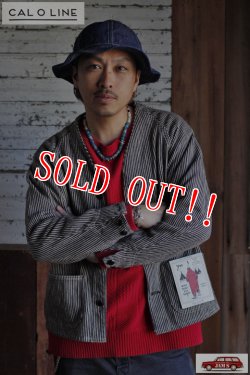 画像12: 「CAL O LINE」STRIPE ENGINEERS JACKET キャルオーライン ストライプ エンジニアジャケット ヒッコリーストライプ CL221-009 [チャコール]