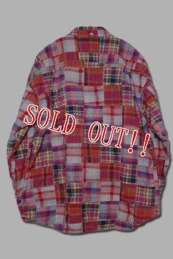 画像7: 「CAL O LINE」MADRAS PATCH WORK B.D. SHIRT キャルオーライン マドラスパッチワーク ボタンダウンシャツ CL221-012 [ピンク]