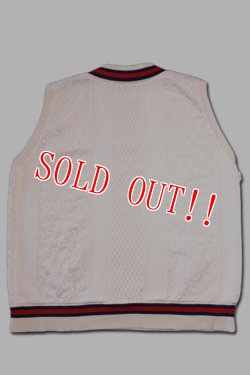 画像2: 「CAL O LINE」TILDEN VEST キャルオーライン チルデン ジャガード ベスト CL221-027 [ネイビー/レッド]