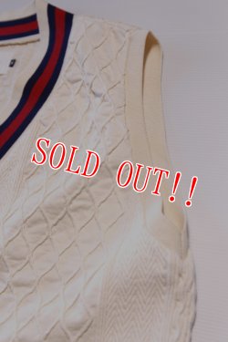 画像4: 「CAL O LINE」TILDEN VEST キャルオーライン チルデン ジャガード ベスト CL221-027 [ネイビー/レッド]