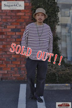 画像13: 「Sugar & Co.」×「JAMS」Drop Basque Boder T-Shirt シュガーアンドカンパニー ジャムズ別注 ドロップ バスク ボーダー Tシャツ [Pグレープ]