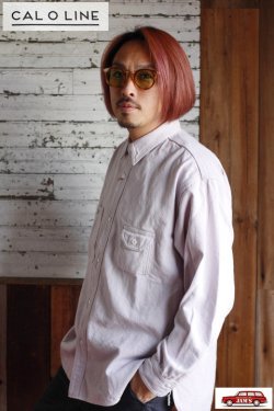 画像9: 「CAL O LINE」FLANNEL WORK SHIRT キャルオーライン フランネル ワークシャツ ヘヴィーネル CL221-010 [ピンク]