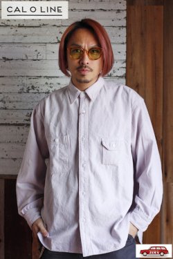 画像8: 「CAL O LINE」FLANNEL WORK SHIRT キャルオーライン フランネル ワークシャツ ヘヴィーネル CL221-010 [ピンク]