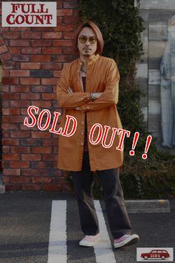 画像11: 「FULLCOUNT」Relax Light Denim Band Collar Long Shirt フルカウント リラックス ライトデニム バンドカラー ロングシャツ [オレンジ]