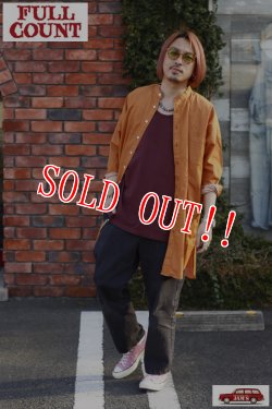 画像12: 「FULLCOUNT」Relax Light Denim Band Collar Long Shirt フルカウント リラックス ライトデニム バンドカラー ロングシャツ [オレンジ]