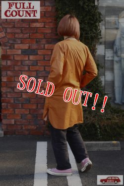 画像10: 「FULLCOUNT」Relax Light Denim Band Collar Long Shirt フルカウント リラックス ライトデニム バンドカラー ロングシャツ [オレンジ]