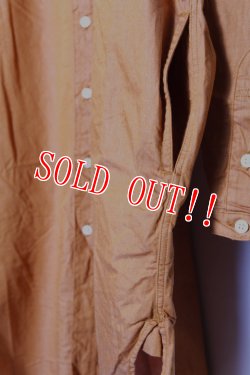 画像5: 「FULLCOUNT」Relax Light Denim Band Collar Long Shirt フルカウント リラックス ライトデニム バンドカラー ロングシャツ [オレンジ]