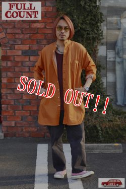 画像13: 「FULLCOUNT」Relax Light Denim Band Collar Long Shirt フルカウント リラックス ライトデニム バンドカラー ロングシャツ [オレンジ]