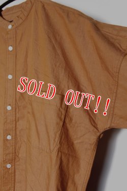 画像3: 「FULLCOUNT」Relax Light Denim Band Collar Long Shirt フルカウント リラックス ライトデニム バンドカラー ロングシャツ [オレンジ]