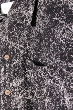 画像4: 「CAL O LINE」CATALINA SHIRT PRINT キャルオーライン カタリナシャツ プリントリップル生地 CL221-039P [ブラック]