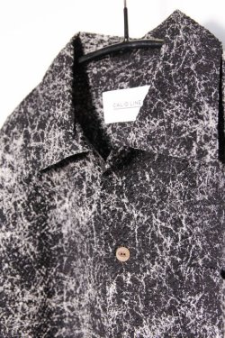 画像3: 「CAL O LINE」CATALINA SHIRT PRINT キャルオーライン カタリナシャツ プリントリップル生地 CL221-039P [ブラック]