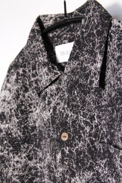 画像2: 「CAL O LINE」CATALINA SHIRT PRINT キャルオーライン カタリナシャツ プリントリップル生地 CL221-039P [ブラック]