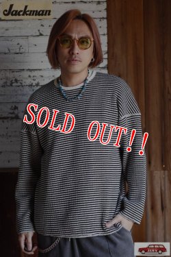 画像7: [再入荷]「Jackman」 Waffle Under Crew Tops ジャックマン ワッフル アンダークルートップス JM7208 [ブラック×アイボリー]