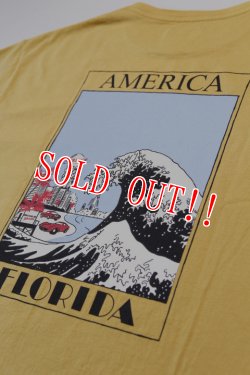 画像4: 「CAL O LINE」×「JAMS 10th」AMERICA WAVE CORVETTE S/S Tee キャルオーライン JAMS 別注カラー アメリカウェーブ 半袖Tシャツ  CL221-075 [イエロー]