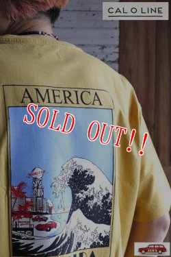 画像9: 「CAL O LINE」×「JAMS 10th」AMERICA WAVE CORVETTE S/S Tee キャルオーライン JAMS 別注カラー アメリカウェーブ 半袖Tシャツ  CL221-075 [イエロー]