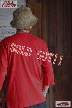 画像8: 「FULLCOUNT」Three Quarter Sleeve Rib T Shirt フルカウント フライス 7分袖Tee [レッド]
