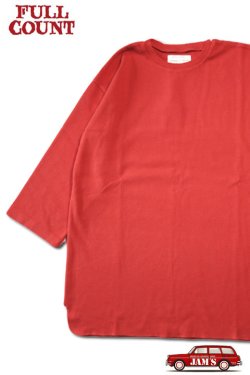 画像1: 「FULLCOUNT」Three Quarter Sleeve Rib T Shirt フルカウント フライス 7分袖Tee [レッド]