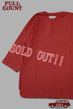 画像1: 「FULLCOUNT」Three Quarter Sleeve Rib T Shirt フルカウント フライス 7分袖Tee [レッド]