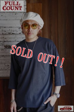 画像6: 「FULLCOUNT」Three Quarter Sleeve Rib T Shirt フルカウント フライス 7分袖Tee [インクブラック]