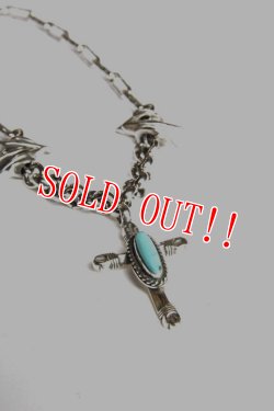 画像2: 「Mt.hill」Cross Bottony Necklace TQ & Silver Chain マウントヒル クロスボトニーネックレス シルバーチェーン ロイストンターコイズ [20220521-1]