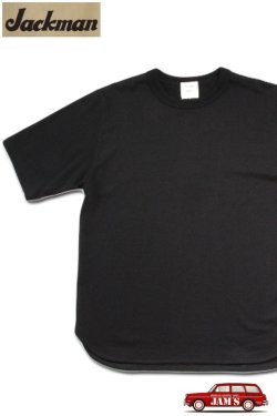 画像1: 「Jackman」Grace Cotton T-Shirt ジャックマン グレースコットン Tシャツ JM5155 [ブラック]