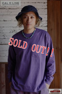 画像5: 「CAL O LINE」SOLID COLOR L/S T-SHIRTS キャルオーライン ソリッドカラー ポケ ロンTee  CL222-003 [パープル]