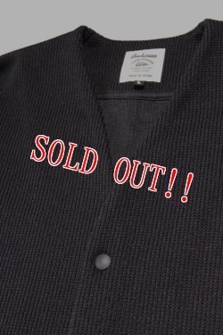 画像2: 「Jackman」QG Cardigan ジャックマン クウォーターゲージ編み カーディガン JM8256 [ブラック]