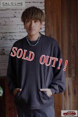 画像10: 「CAL O LINE」INTEGRATE CREW JACQUARD SWEAT キャルオーライン インテグレイト クルー ジャガード・スウェットコンビ CL222-024C [ブラック]