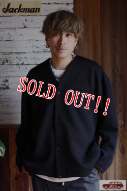 画像10: 「Jackman」QG Cardigan ジャックマン クウォーターゲージ編み カーディガン JM8256 [ブラック]