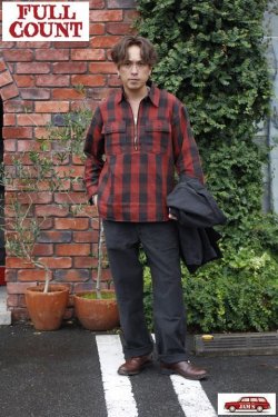 画像15: 「FULLCOUNT」Half Zip Pullover Classic Buffalo Check フルカウント ハーフジップ プルオーバーシャツ バッファローチェック [レッド]