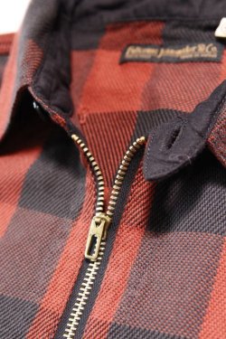 画像3: 「FULLCOUNT」Half Zip Pullover Classic Buffalo Check フルカウント ハーフジップ プルオーバーシャツ バッファローチェック [レッド]