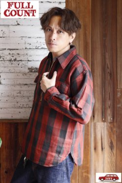 画像8: 「FULLCOUNT」Half Zip Pullover Classic Buffalo Check フルカウント ハーフジップ プルオーバーシャツ バッファローチェック [レッド]