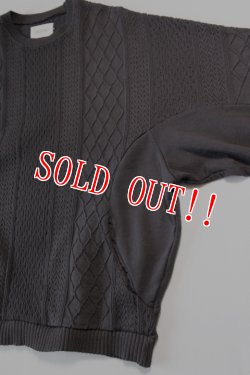 画像3: 「CAL O LINE」INTEGRATE CREW JACQUARD SWEAT キャルオーライン インテグレイト クルー ジャガード・スウェットコンビ CL222-024C [ブラック]