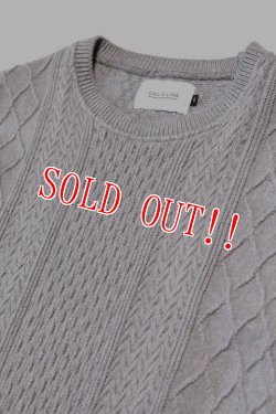 画像2: 「CAL O LINE」INTEGRATE CREW JACQUARD SWEAT キャルオーライン インテグレイト クルー ジャガード・スウェットコンビ CL222-024 [グレー]