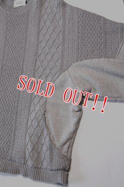 画像3: 「CAL O LINE」INTEGRATE CREW JACQUARD SWEAT キャルオーライン インテグレイト クルー ジャガード・スウェットコンビ CL222-024 [グレー]