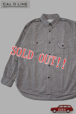 画像1: 「CAL O LINE」HOUNDSTOOTH WORK SHIRT キャルオーライン 千鳥格子 フランネル ワークシャツ CL222-032 [ブラック×ホワイト]