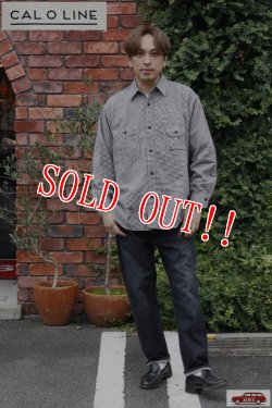 画像7: 「CAL O LINE」HOUNDSTOOTH WORK SHIRT キャルオーライン 千鳥格子 フランネル ワークシャツ CL222-032 [ブラック×ホワイト]