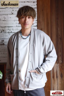 画像8: 「Jackman」Grace Sweat Cardigan ジャックマン グレース編み スウェット カーディガン JM8263 [ソリッド グレー]