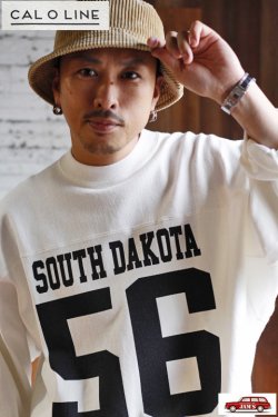 画像11: 「CAL O LINE」"SOUTH DAKOTA 56" FOOTBALL Tee キャルオーライン スーパーヘビー天竺 フットボール Tシャツ CL222-022 [ホワイト]