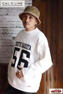 画像8: 「CAL O LINE」"SOUTH DAKOTA 56" FOOTBALL Tee キャルオーライン スーパーヘビー天竺 フットボール Tシャツ CL222-022 [ホワイト]
